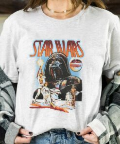 Vintage Star Wars Graphic Darth Vader Leia Luke Skywalker Shirt, Galaxy's Edge, Unisex T-shirt Family Birthday Gift Adult Kid Toddler Tee