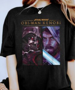 Vintage Star Wars Obi-Wan Kenobi Vader And Kenobi Split Shirt, Unisex T-shirt Family Birthday Gift Adult Kid Toddler Comfort Colors Tee