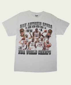 Vintage Style 00s Y2K NBA San Antonio Spurs Championship Tshirt Hoodie Crewneck Sweatshirt Reprinted Full Color Full Size Gifts for NBA Fans