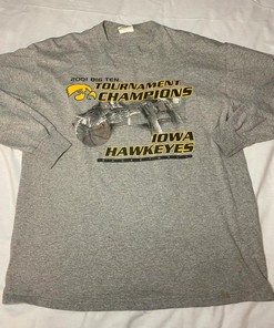 Vintage Style ‘01 Iowa Hawkeye Big 10 Tournament T-Shirt Sweatshirt Pullover Hoodie Reprinted Full Color Full Size Gift For NCAA Fans