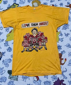 Vintage Style 1983 Washington Redskins 'I Love Them Hogs' Tshirt Pullover Hoodie Crewneck Sweatshirt Reprinted Full Color Full Size Gifts For NFL Fans