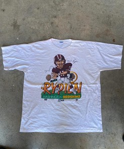 Vintage Style 1987 Mark Rypien NFL Tshirt Pullover Hoodie Crewneck Sweatshirt Reprinted Full Color Full Size Gifts For NFL Fans
