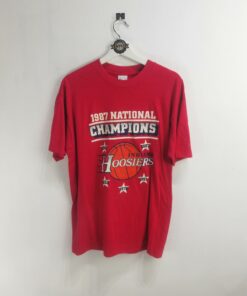 Vintage Style 1987 National Champion Indiana Hoosiers Tshirt Pullover Hoodie Crewneck Sweatshirt Reprinted Full Color Full Size Gifts for NBA Fans