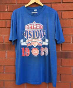 Vintage Style 1989 Detroit Pistons NBA Championship Tshirt Hoodie Crewneck Sweatshirt Reprinted Full Color Full Size Gifts for NBA Fans