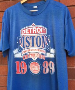 Vintage Style 1989 Detroit Pistons NBA Championship Tshirt Hoodie Crewneck Sweatshirt Reprinted Full Color Full Size Gifts for NBA Fans