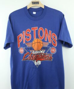 Vintage Style 1989 NBA Detroit Pistons Champion Tshirt Sweatshirt Hoodie Crewneck Sweatshirt Pullover Reprinted Full Color Full Size Gifts for NBA Fans