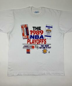 Vintage Style 1989 NBA Playoffs Warriors Vs Suns Ticket Tshirt Hoodie Crewneck Sweatshirt Reprinted Full Color Full Size Gifts for NBA Fans