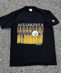Vintage Style 1990 Pittsburgh Steelers NFL Tshirt Pullover Hoodie Crewneck Sweatshirt Reprinted Full Color Full Size Gifts For NFL Fans
