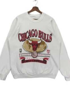 Vintage Style 1990s Chicago Bulls NBA Tshirt Hoodie Crewneck Sweatshirt Reprinted Full Color Full Size Gifts for NBA Fans
