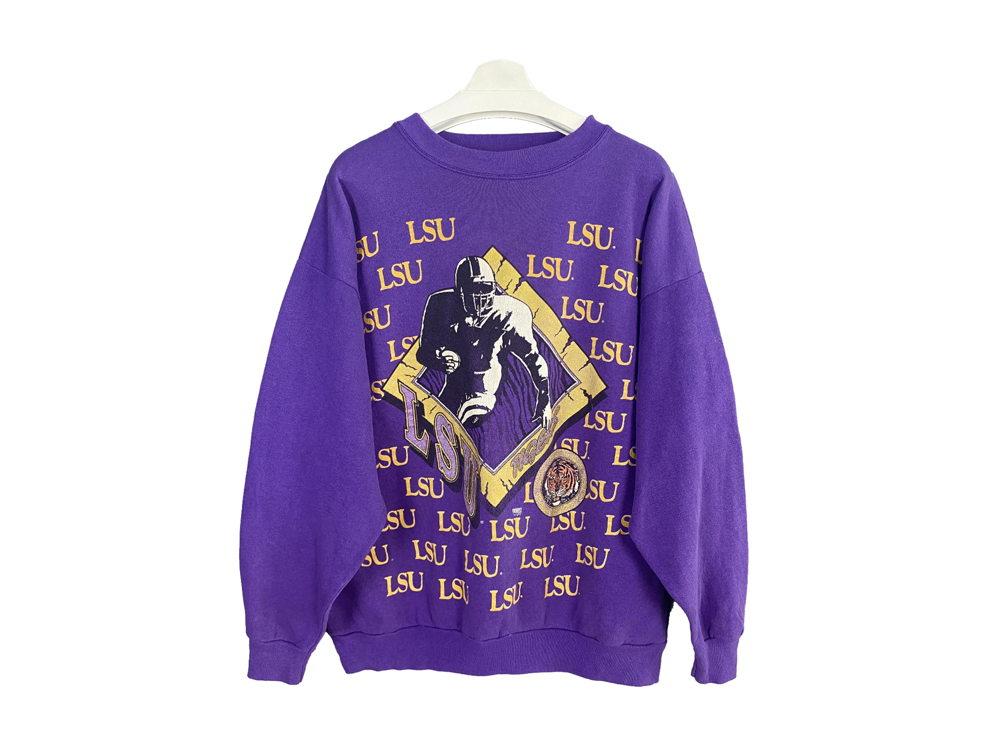 Vintage Style 1990s NCAA Lsu Tigers Football Shirt Hoodie Sweatshirt Full Size