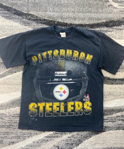 Vintage Style 1990s Pittsburgh Steelers Tshirt Pullover Hoodie Crewneck Sweatshirt Reprinted Full Color Full Size Gifts For NFL Fans
