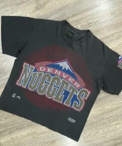 Vintage Style 1993 Denver Nuggets Basketball Big Logo Tshirt Hoodie Crewneck Sweatshirt Reprinted Full Color Full Size Gifts for NBA Fans