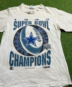 Vintage Style 1993 Super Bowl Champions Dallas Cowboys Starter Tshirt Pullover Hoodie Crewneck Sweatshirt Reprinted Full Color Full Size Gifts For NFL Fans