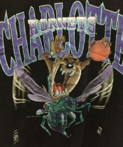 Vintage Style 1994 Official Product NBA Charlotte Hornet Tshirt Hoodie Crewneck Sweatshirt Reprinted Full Color Full Size Gifts for NBA Fans
