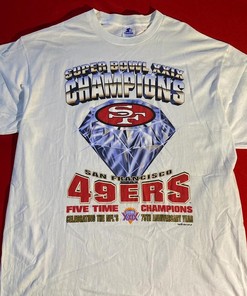 Vintage Style 1994 Starter San Francisco 49Ers Super Bowl Xxix Tshirt Pullover Hoodie Crewneck Sweatshirt Reprinted Full Color Full Size Gifts For NFL Fans