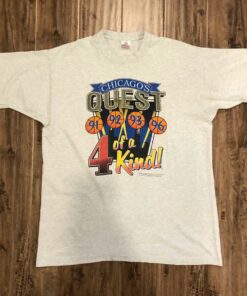 Vintage Style 1996 Chicago Bulls 4 Of A Kind NBA Championship Tshirt Hoodie Crewneck Sweatshirt Reprinted Full Color Full Size Gifts for NBA Fans