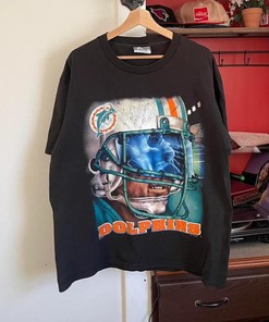 Vintage Style 1996 Miami Dolphins Tshirt Pullover Hoodie Crewneck Sweatshirt Reprinted Full Color Full Size Gifts For NFL Fans