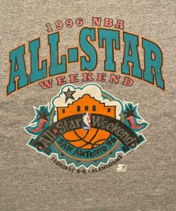 Vintage Style 1996 NBA All-Star Weekend Tshirt Hoodie Crewneck Sweatshirt Reprinted Full Color Full Size Gifts for NBA Fans