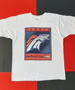 Vintage Style 1997 Denver Broncos Tshirt Pullover Hoodie Crewneck Sweatshirt Reprinted Full Color Full Size Gifts For NFL Fans