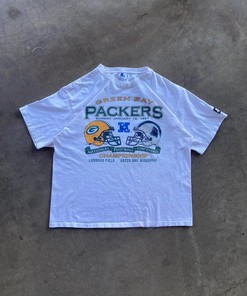 Vintage Style 1997 Green Bay Packers Football Conference Tshirt Pullover Hoodie Crewneck Sweatshirt Reprinted Full Color Full Size Gifts For NFL Fans