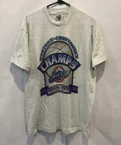 Vintage Style 1997 NBA Utah Jazz Champs Tshirt Sweatshirt Hoodie Crewneck Sweatshirt Pullover Reprinted Full Color Full Size Gifts for NBA Fans
