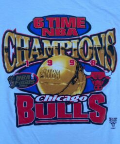 Vintage Style 1998 'Chicago Bulls' NBA Finals Tshirt Hoodie Crewneck Sweatshirt Reprinted Full Color Full Size Gifts for NBA Fans