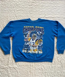 Vintage Style 2000 Champion Superbowl Tshirt Pullover Hoodie Crewneck Sweatshirt Reprinted Full Color Full Size Gifts For NFL Fans