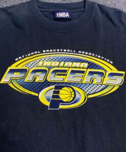Vintage Style 2000s Basketball NBA Indiana Pacers Tshirt Sweatshirt Hoodie Crewneck Sweatshirt Pullover Reprinted Full Color Full Size Gifts for NBA Fans