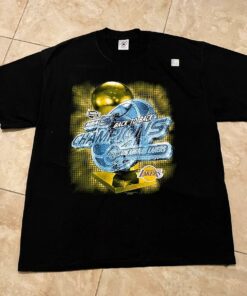 Vintage Style 2001 Los Angeles Lakers Championship Tshirt Hoodie Crewneck Sweatshirt Reprinted Full Color Full Size Gifts for NBA Fans