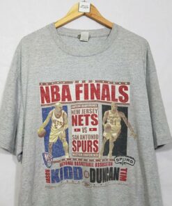 Vintage Style 2003'S Finals San Antonio Spurs New Jersey Nets Tshirt Hoodie Crewneck Sweatshirt Reprinted Full Color Full Size Gifts for NBA Fans
