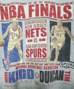 Vintage Style 2003'S Finals San Antonio Spurs New Jersey Nets Tshirt Hoodie Crewneck Sweatshirt Reprinted Full Color Full Size Gifts for NBA Fans