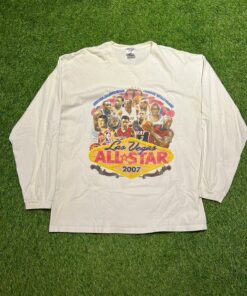 Vintage Style 2007 NBA All Star Game Players Lebron Kobe Wade Tshirt Hoodie Crewneck Sweatshirt Reprinted Full Color Full Size Gifts for NBA Fans