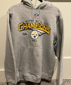 Vintage Style 2009 Super Bowl Pittsburgh Tshirt Pullover Hoodie Crewneck Sweatshirt Reprinted Full Color Full Size Gifts For NFL Fans