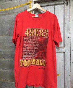 Vintage Style 49Ers NFL Spellout Tshirt Pullover Hoodie Crewneck Sweatshirt Reprinted Full Color Full Size Gifts For NFL Fans