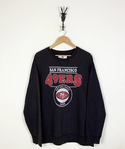 Vintage Style 49Ers San Fransisco NFL Tshirt Pullover Hoodie Crewneck Sweatshirt Reprinted Full Color Full Size Gifts For NFL Fans