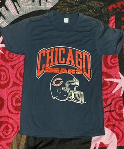 Vintage Style 70s Chicago Bears Tshirt Pullover Hoodie Crewneck Sweatshirt Reprinted Full Color Full Size Gifts For NFL Fans