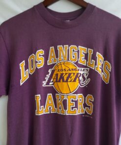 Vintage Style 80s 90s Los Angeles Lakers NBA Logo 7 Tshirt Hoodie Crewneck Sweatshirt Reprinted Full Color Full Size Gifts for NBA Fans