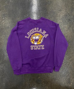 Vintage Style 80s Lsu Tigers Purple Essential Crewneck Sweatshirt T-Shirt Full Size Gifts For Fans