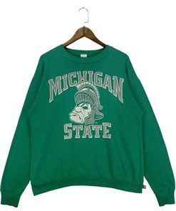 Vintage Style 80s Michigan State Spartans T-Shirt Sweatshirt Pullover Hoodie Reprinted Full Color Full Size Gift For NCAA Fans