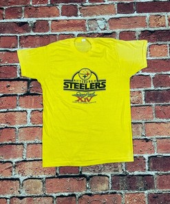 Vintage Style 80s Pittsburgh Steelers Super Bowl Xiv Tshirt Pullover Hoodie Crewneck Sweatshirt Reprinted Full Color Full Size Gifts For NFL Fans