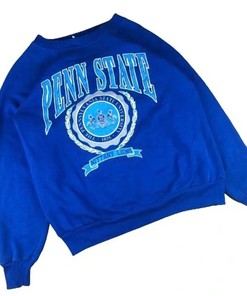 Vintage Style 80s Royal Blue Penn State University T-Shirt Sweatshirt Pullover Hoodie Reprinted Full Color Full Size Gift For NCAA Fans