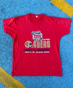 Vintage Style 80s San Francisco 49Ers NFL Super Bowl Tshirt Pullover Hoodie Crewneck Sweatshirt Reprinted Full Color Full Size Gifts For NFL Fans