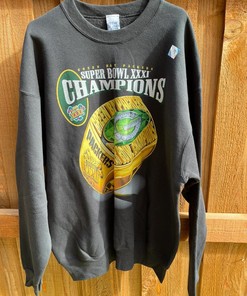 Vintage Style 90s 1997 Green Bay Packers Superbowl Xxxi 31 Tshirt Pullover Hoodie Crewneck Sweatshirt Reprinted Full Color Full Size Gifts For NFL Fans