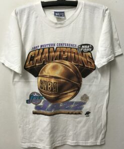 Vintage Style 90s 1997 Utah Jazz Champions NBA Tshirt Sweatshirt Hoodie Crewneck Sweatshirt Pullover Reprinted Full Color Full Size Gifts for NBA Fans