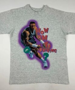 Vintage Style 90s Alonzo Mourning Charlotte Hornets Tshirt Hoodie Crewneck Sweatshirt Reprinted Full Color Full Size Gifts for NBA Fans