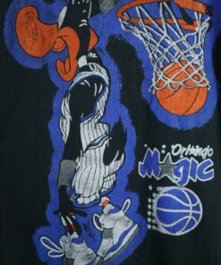 Vintage Style 90s Baby Tees Orlando Magic Duffy Duck Tshirt Sweatshirt Hoodie Crewneck Sweatshirt Pullover Reprinted Full Color Full Size Gifts for NBA Fans
