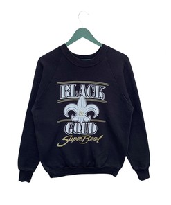 Vintage Style 90s Black & Gold Superbowl Tshirt Pullover Hoodie Crewneck Sweatshirt Reprinted Full Color Full Size Gifts For NFL Fans