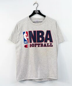 Vintage Style 90s Champion NBA Softball Tshirt Hoodie Crewneck Sweatshirt Reprinted Full Color Full Size Gifts for NBA Fans