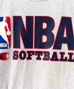 Vintage Style 90s Champion NBA Softball Tshirt Hoodie Crewneck Sweatshirt Reprinted Full Color Full Size Gifts for NBA Fans
