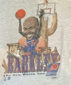 Vintage Style 90s Charles Barkley Graphic NBA Suns Tshirt Hoodie Crewneck Sweatshirt Reprinted Full Color Full Size Gifts for NBA Fans